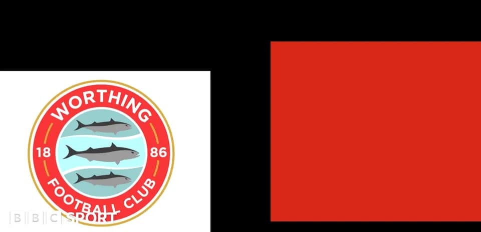 Logo del Worthing Football Club con fondo rojo
