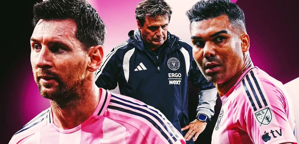 Messi y Casemiro en un partido de Inter Miami