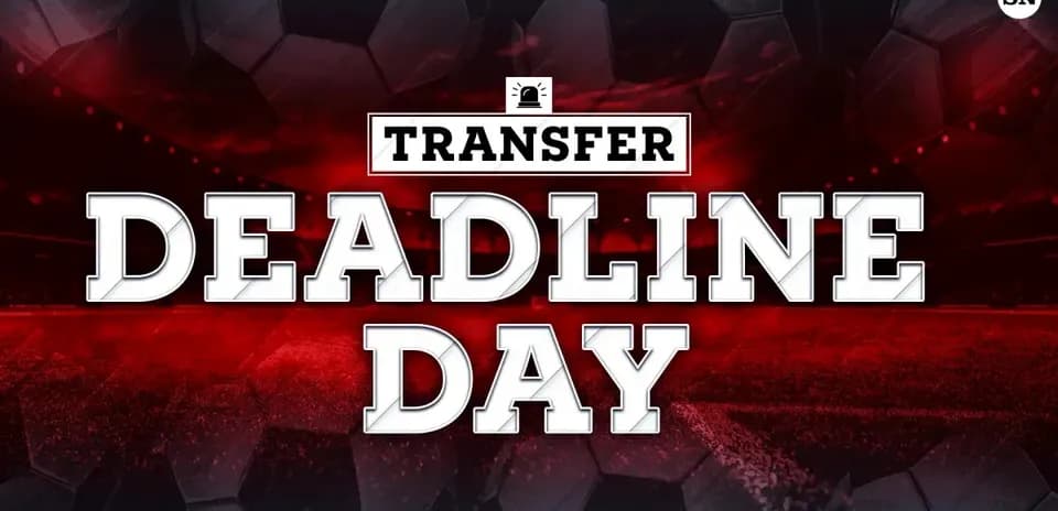 Texto de 'DÍA LÍMITE DE TRANSFERENCIA' sobre fondo deportivo