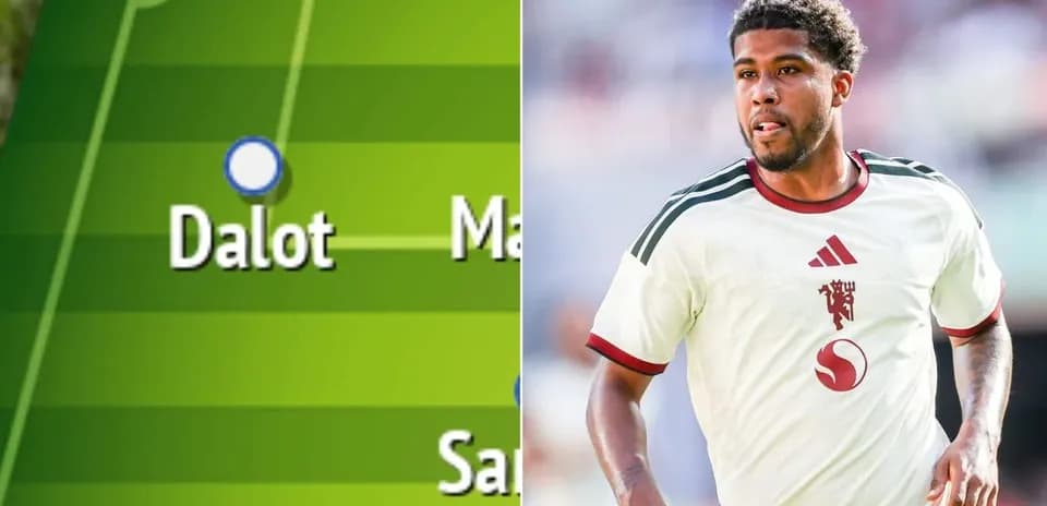 Dalot en formación táctica y durante un partido