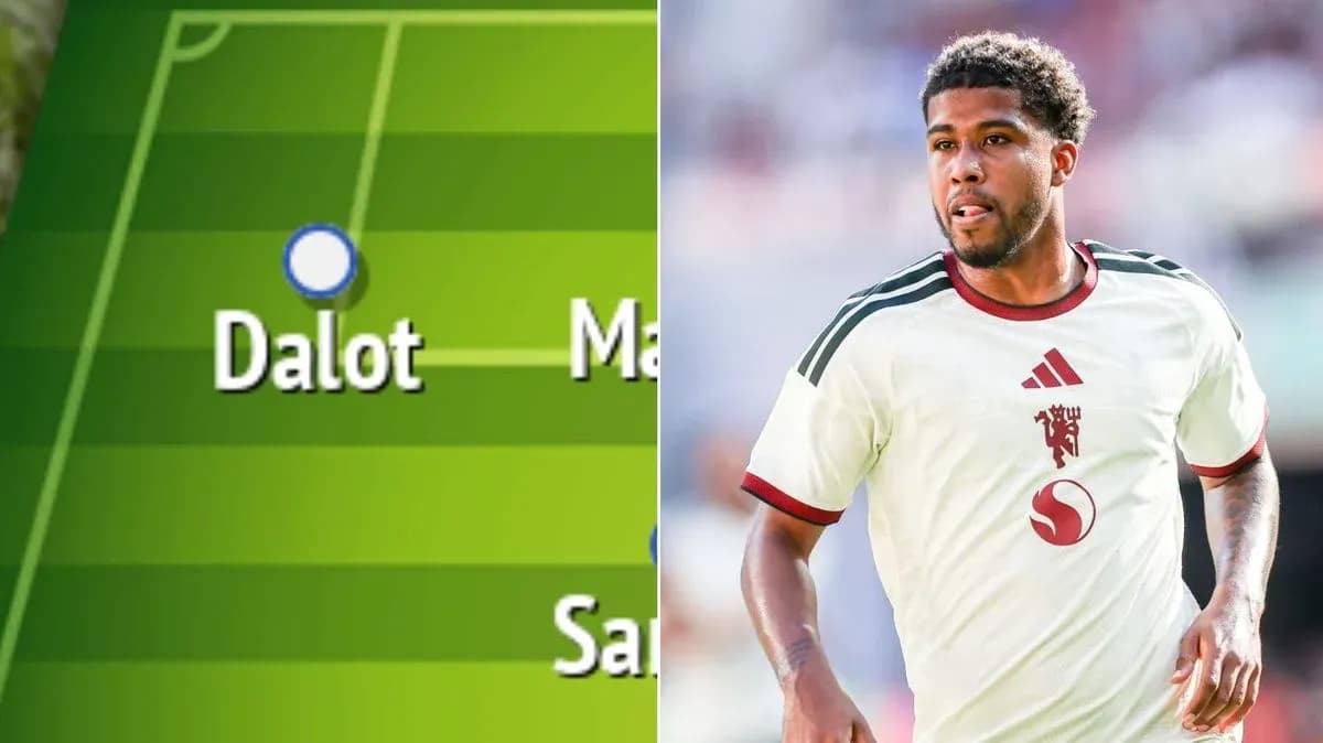 Dalot en formación táctica y durante un partido