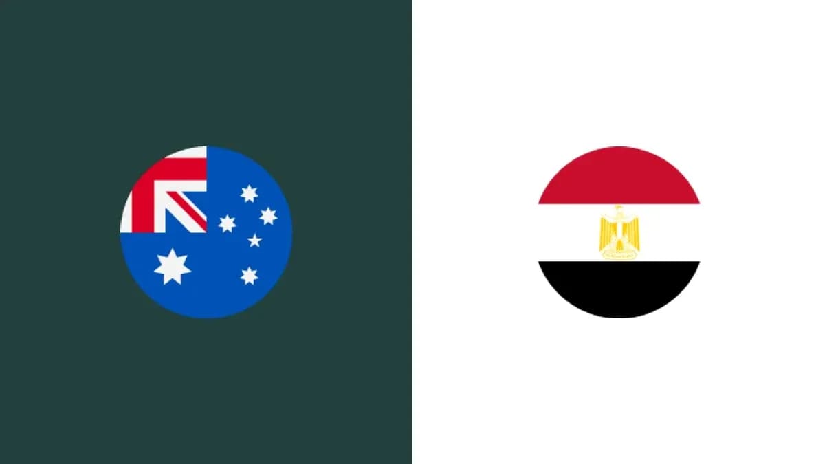 Banderas de Australia y Egipto en fondo blanco
