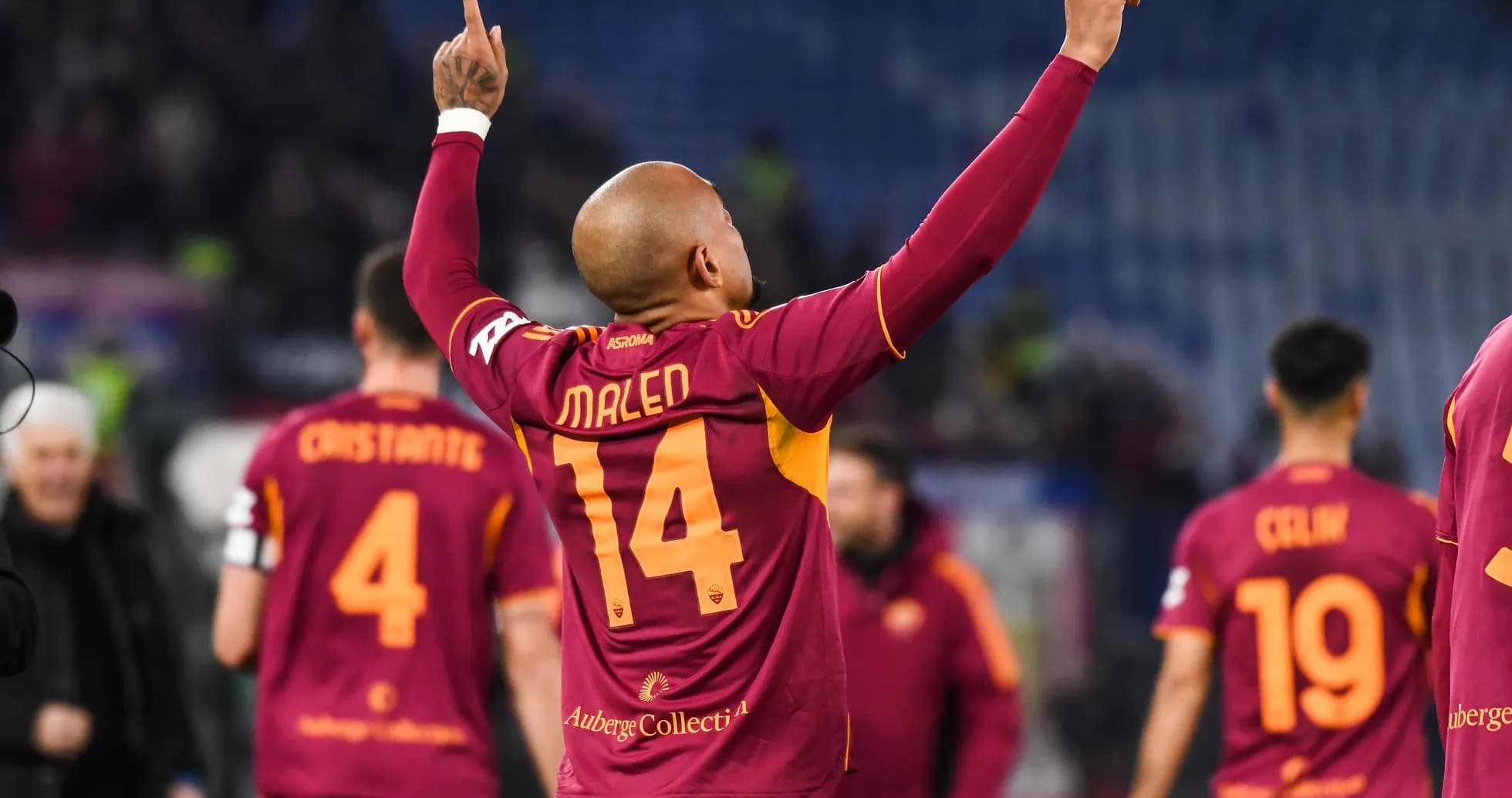 Jugador de AS Roma celebrando un gol