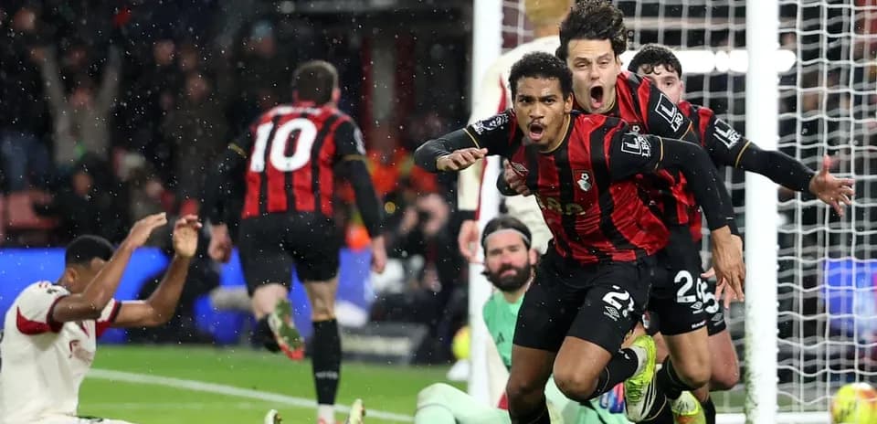 Celebración de gol de Bournemouth en el partido