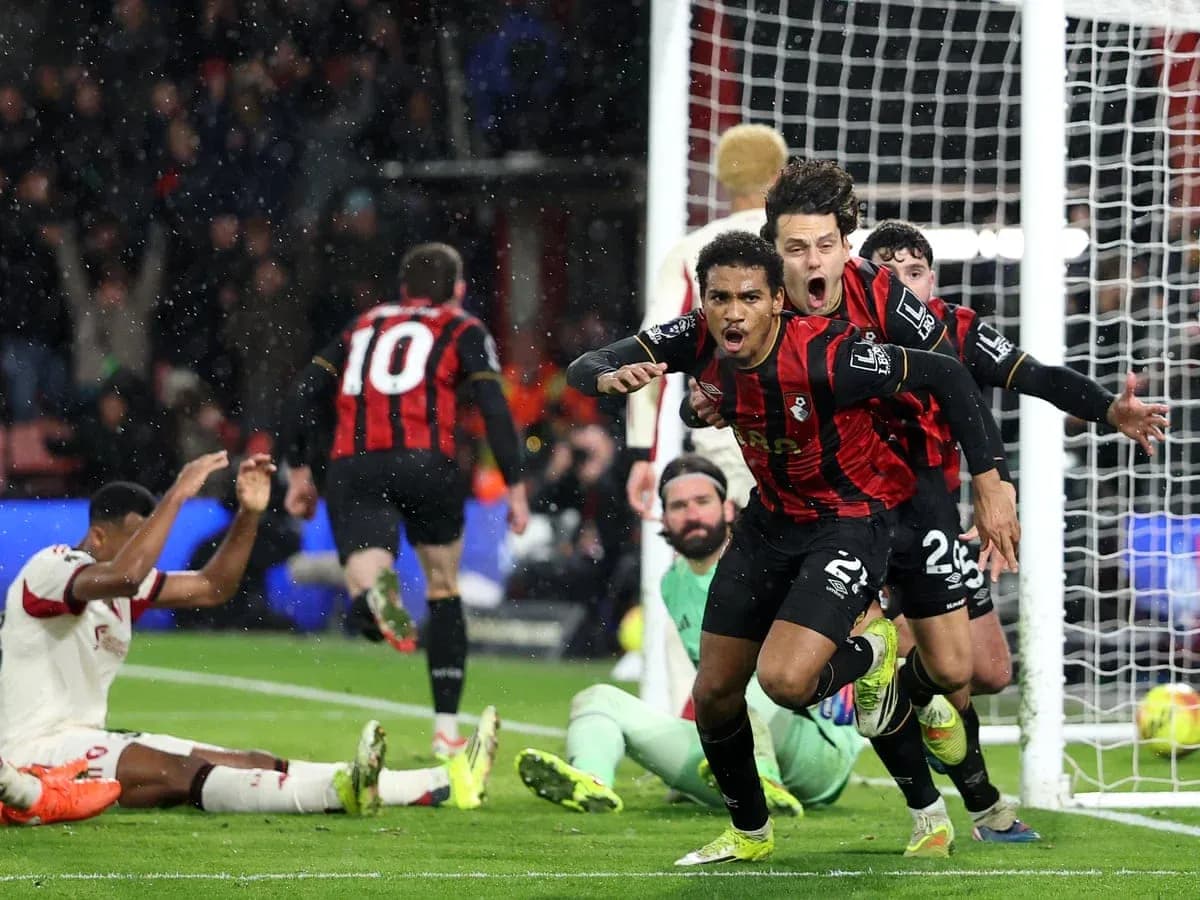 Celebración de gol de Bournemouth en el partido