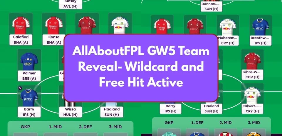 Formulario de equipo de FPL con jugadores y posiciones