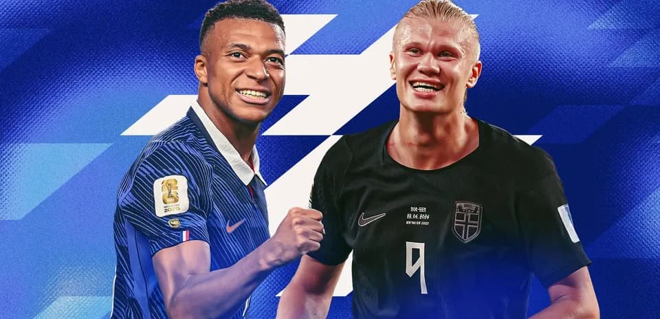 Kylian Mbappé y Erling Haaland sonriendo juntos