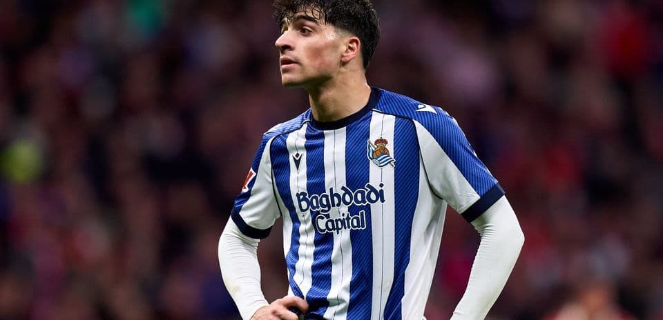 Jugador de la Real Sociedad en acción