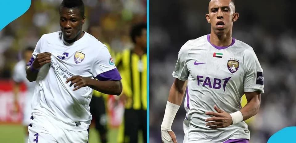 Dos jugadores de Al Ain FC en acción durante el partido