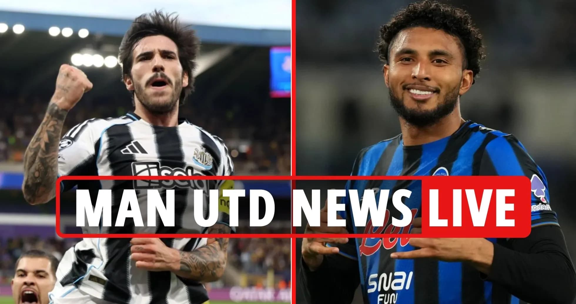 Jugadores de Newcastle y Atalanta celebrando en el campo
