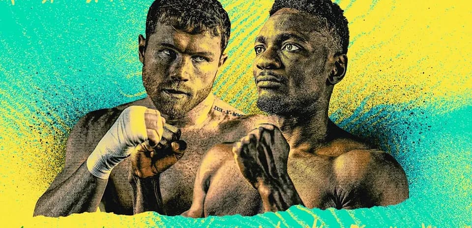 Dos boxeadores listos para pelear con guantes