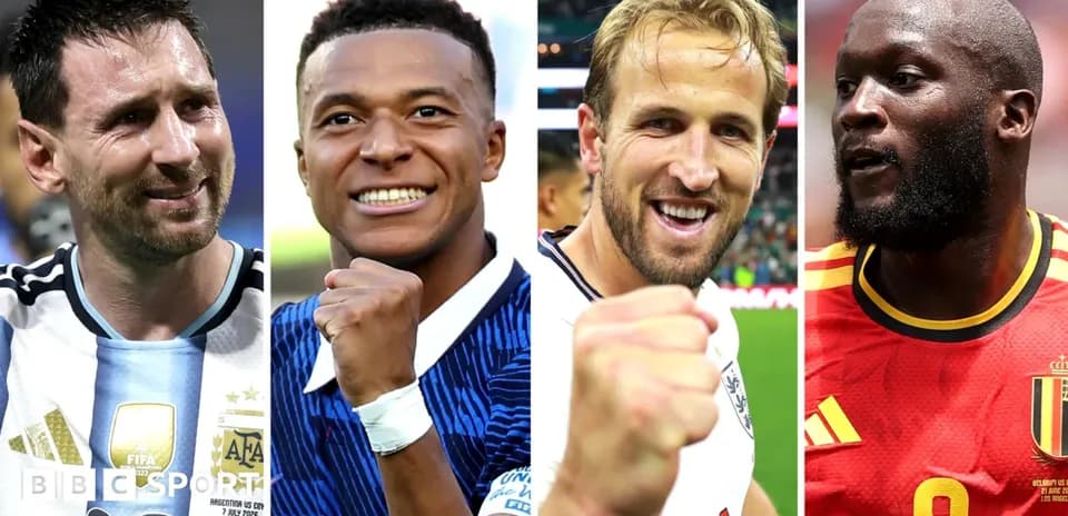 Cuatro futbolistas celebrando en diferentes partidos