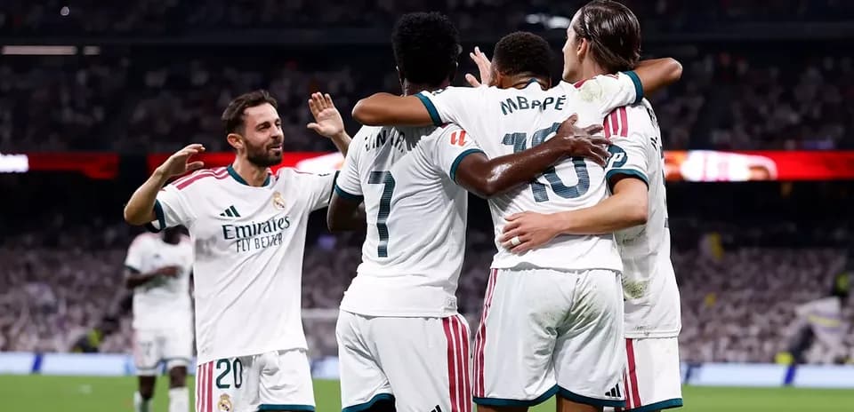Jugadores del Real Madrid celebrando un gol