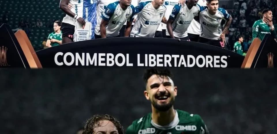Jugadores de LDU de Quito y Palmeiras celebrando