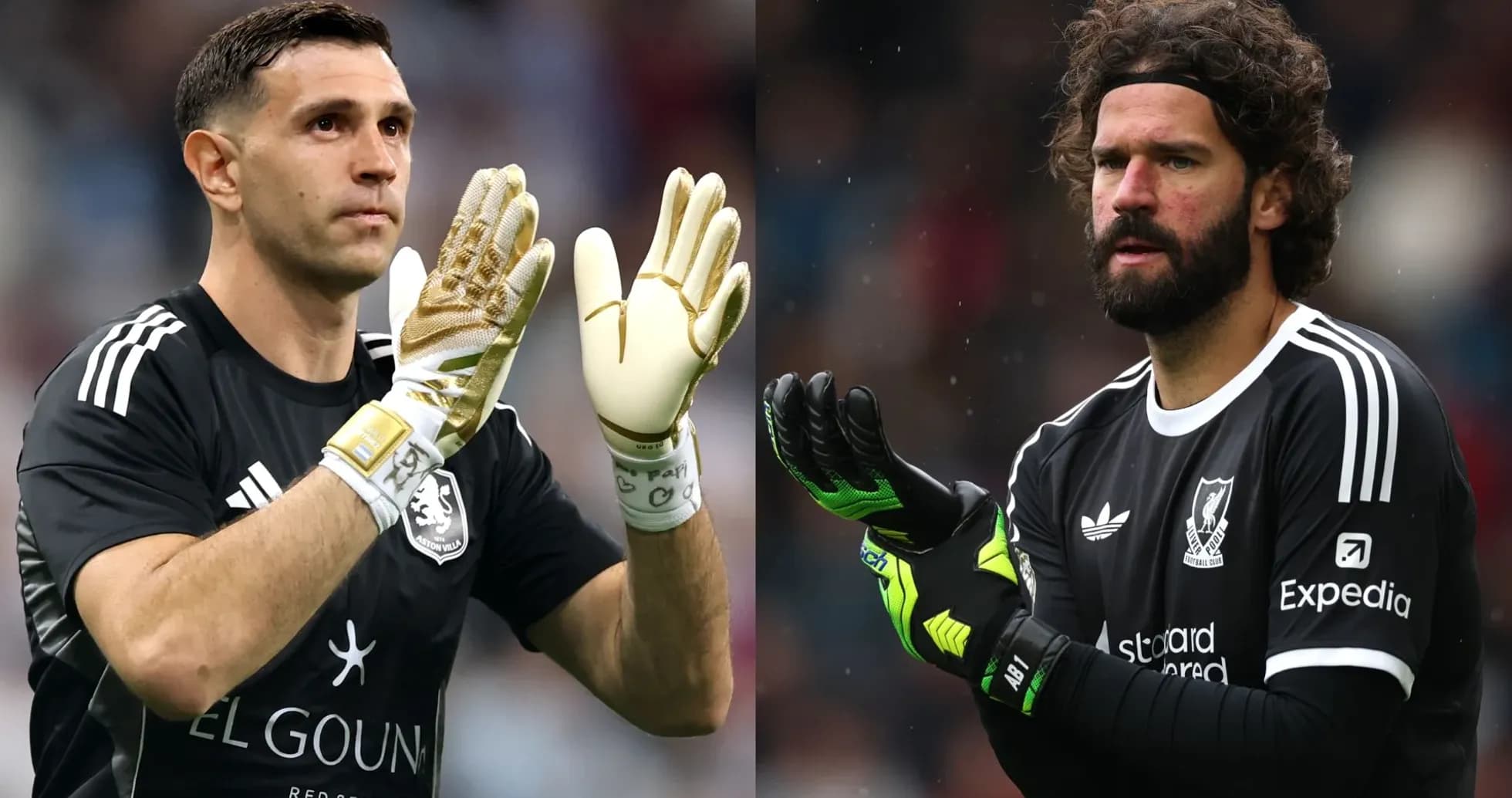 Dos porteros saludando antes del partido