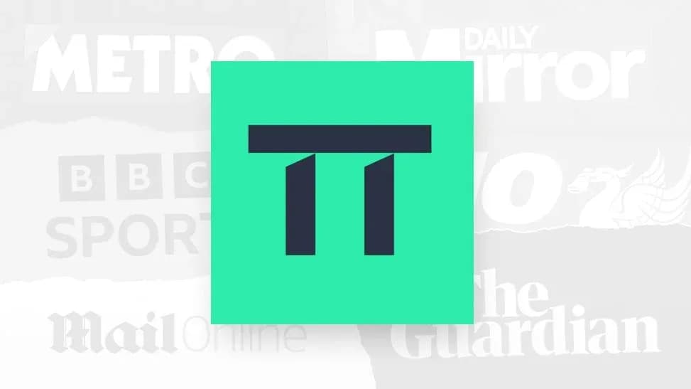 Logo de plataforma con fondo verde y gris