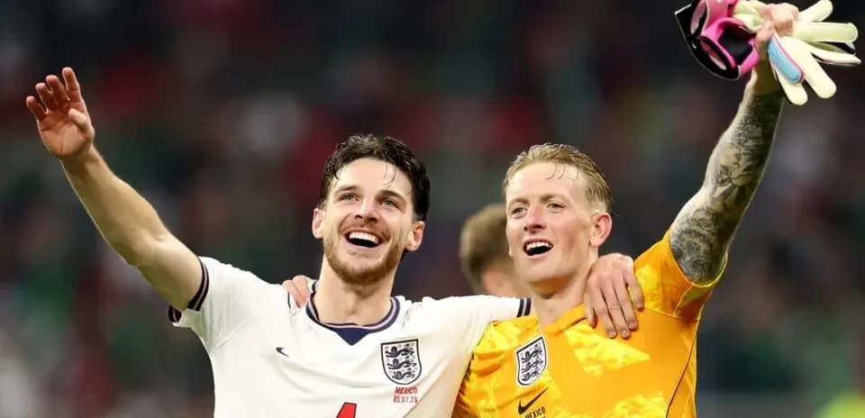 Jugadores de Inglaterra celebrando tras un partido
