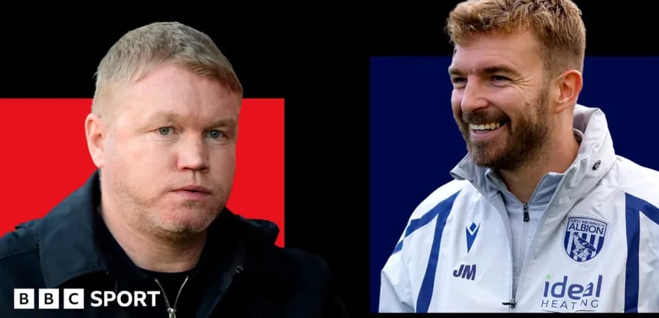 Dos entrenadores de fútbol en retratos separados