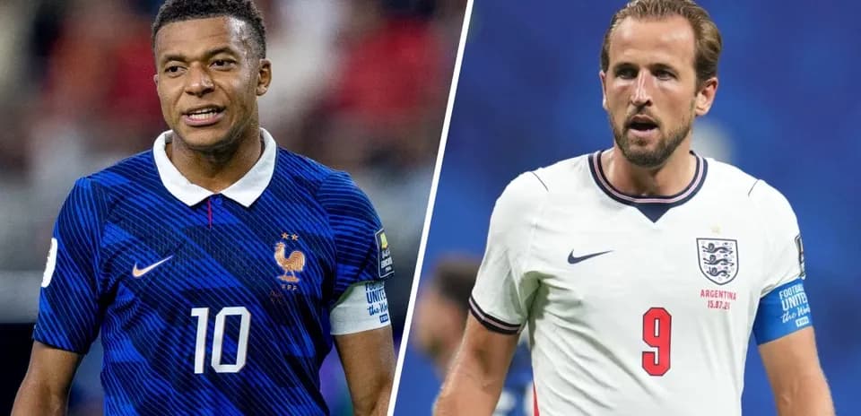 Kylian Mbappé y Harry Kane en partido