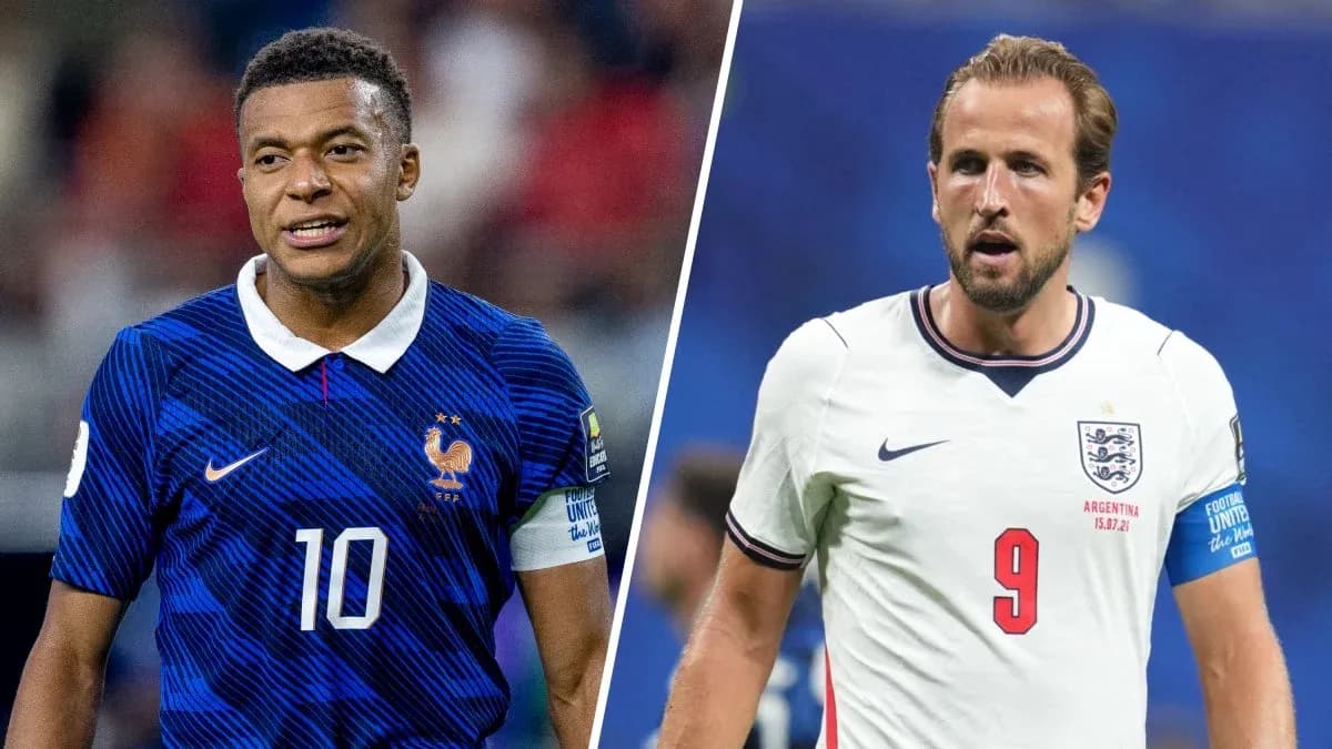 Kylian Mbappé y Harry Kane en partido