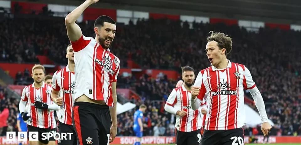 Jugadores del Southampton celebrando un gol en el estadio