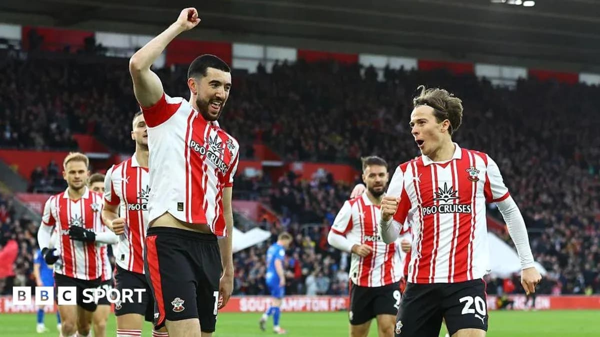 Jugadores del Southampton celebrando un gol en el estadio