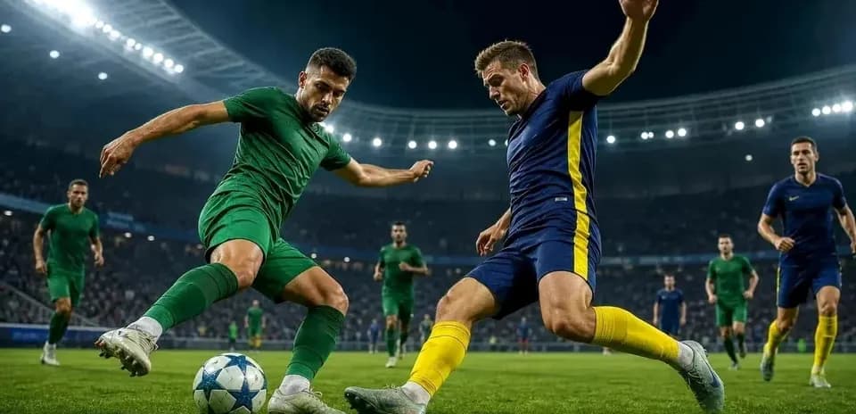 Jugadores compitiendo por el balón en partido