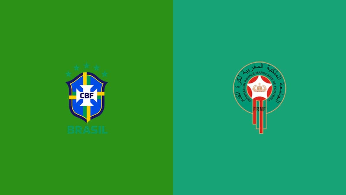 Logos de Brasil y Marruecos en fondo verde