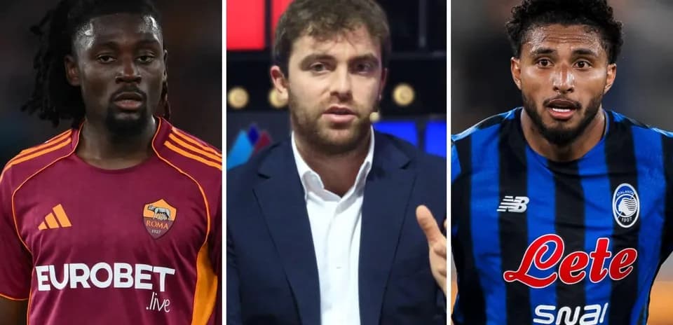 Tres hombres, dos futbolistas y un comentarista