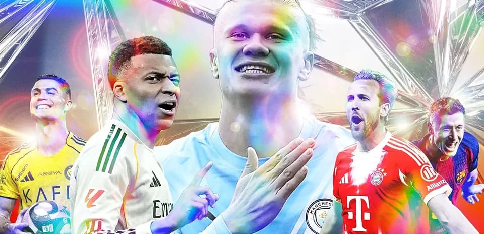 Jugadores de fútbol en un fondo colorido y brillante