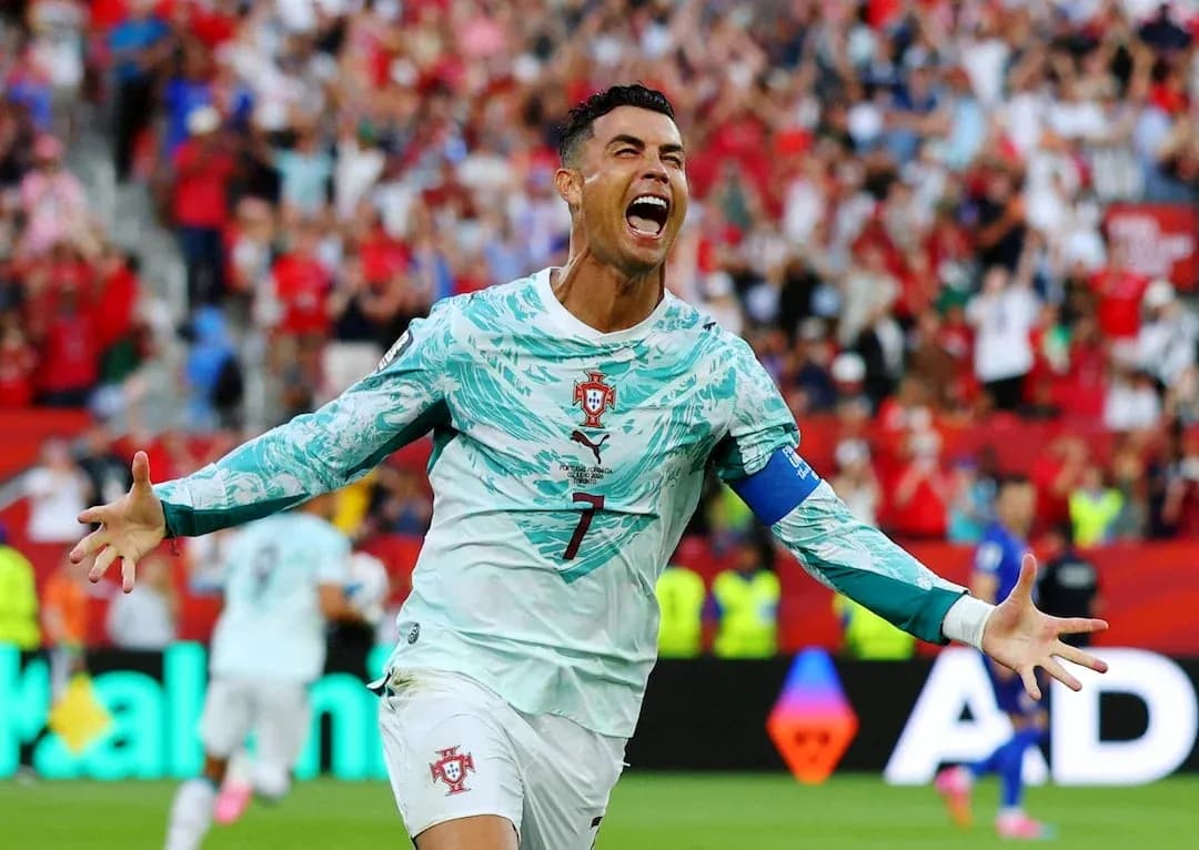 Cristiano Ronaldo celebrando un gol para Portugal