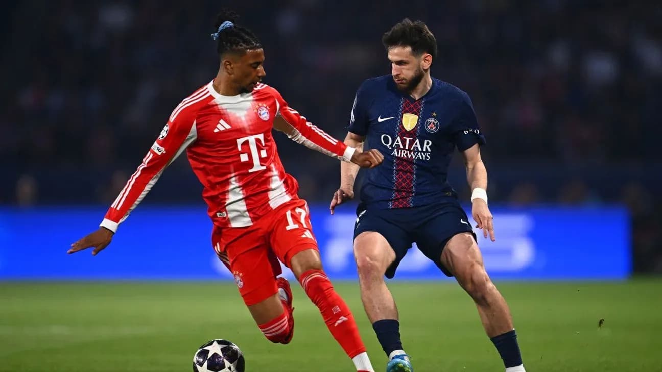 Jugador de Bayern München y PSG en acción