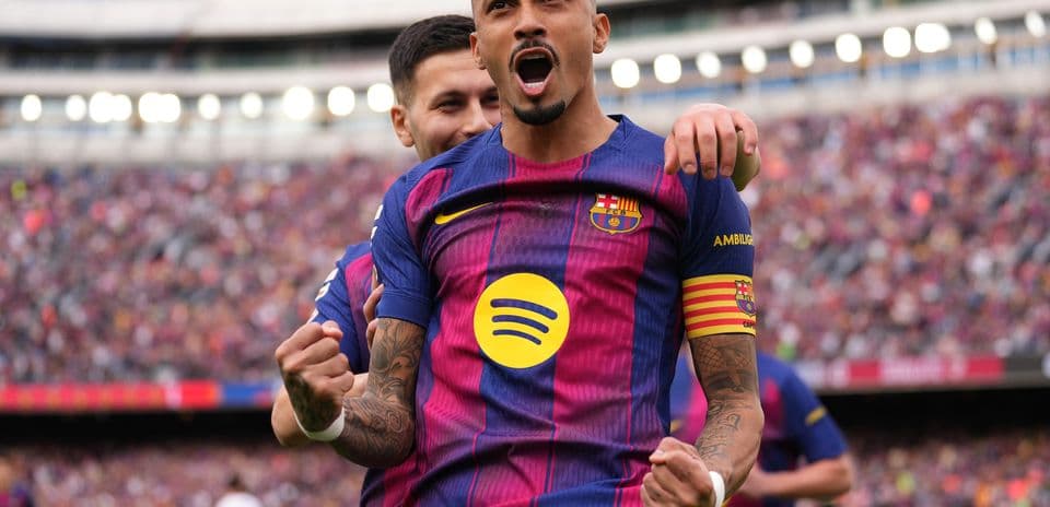 Jugador del Barcelona celebrando un gol