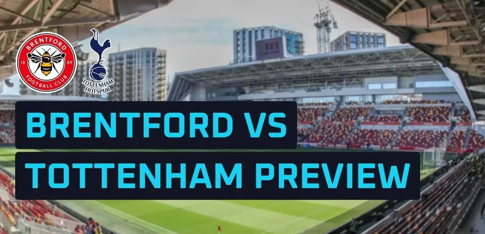 Estadio de Brentford con logos de equipos y texto