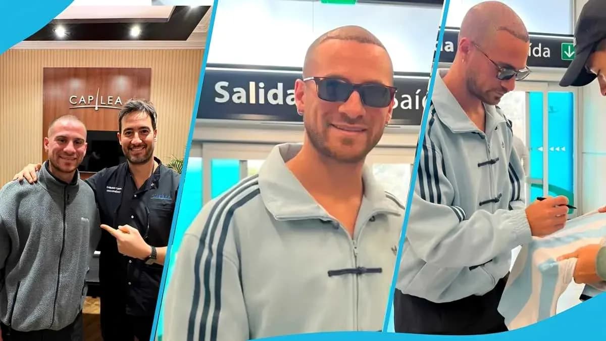 Persona firmando autógrafos en un aeropuerto