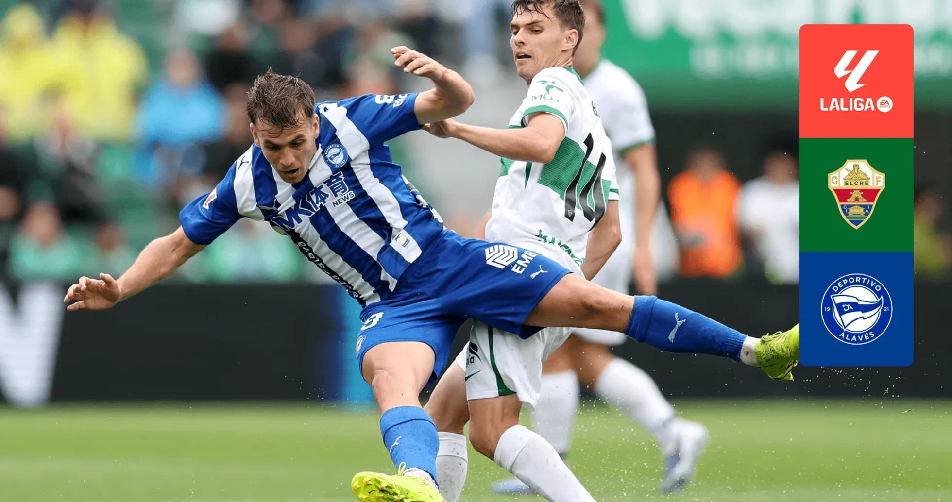 Jugador de Alavés cae ante un rival de Elche