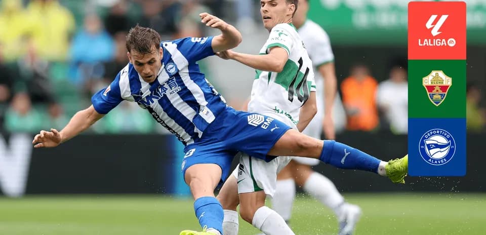 Jugador de Alavés cae ante un rival de Elche