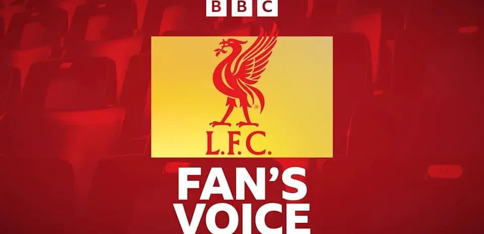 Logotipo de Liverpool FC con texto 'FAN'S VOICE'