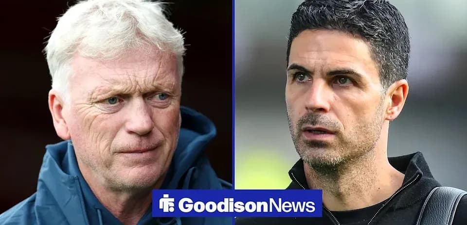 Entrenadores David Moyes y Mikel Arteta en retratos