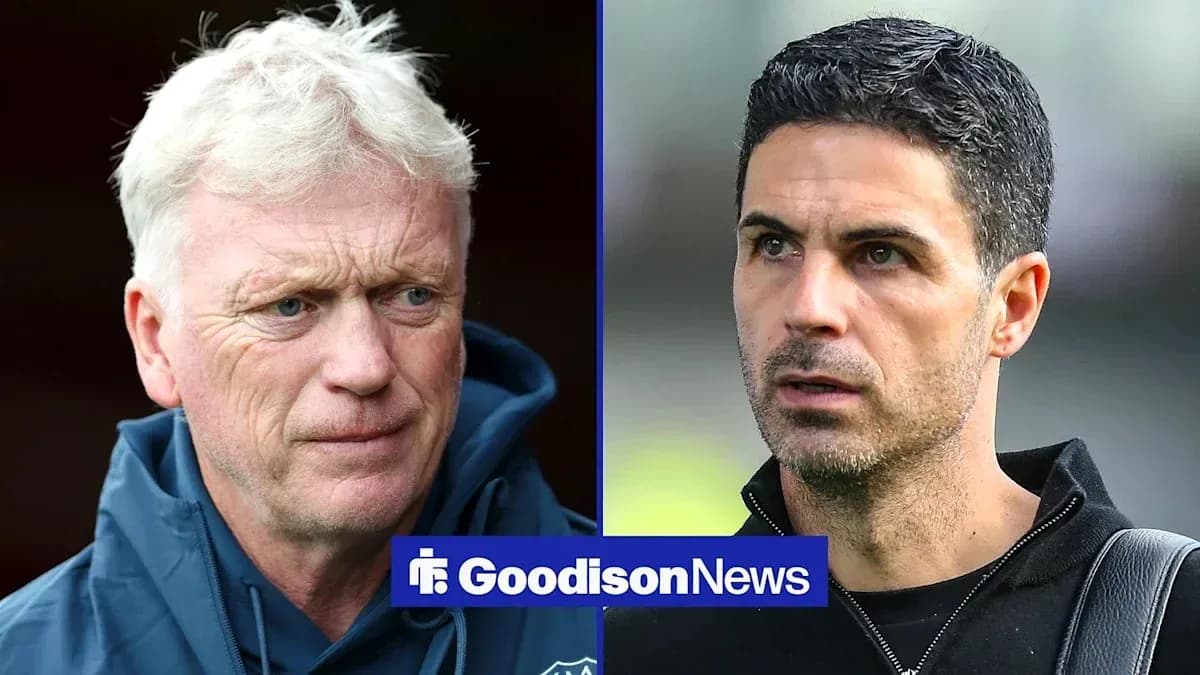 Entrenadores David Moyes y Mikel Arteta en retratos