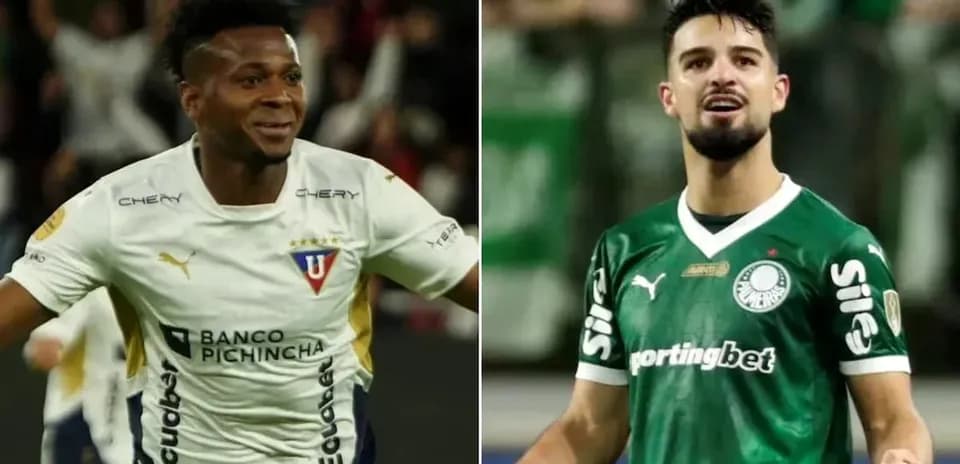 Jugadores de LDU y Palmeiras sonriendo