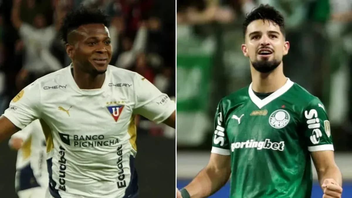 Jugadores de LDU y Palmeiras sonriendo
