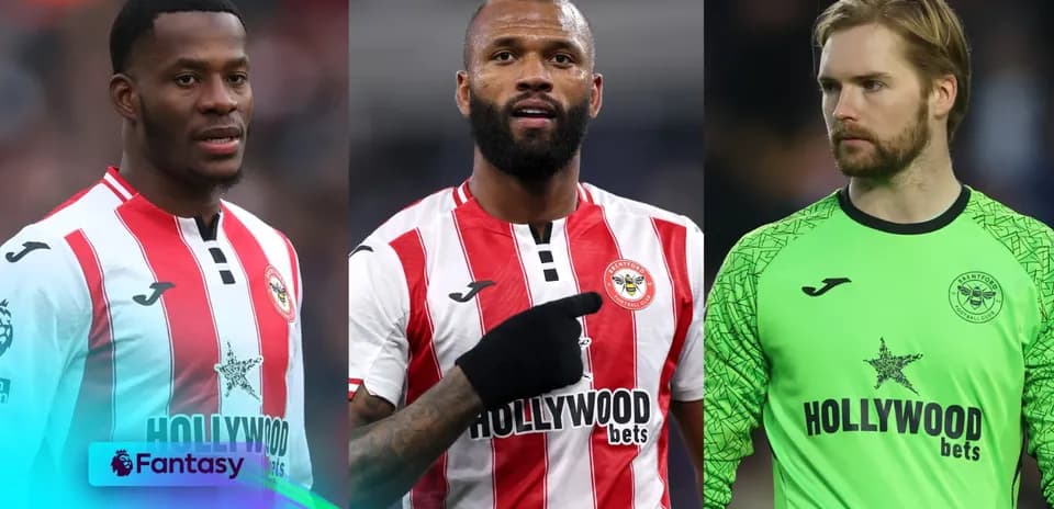 Jugadores de Brentford en uniforme durante partido