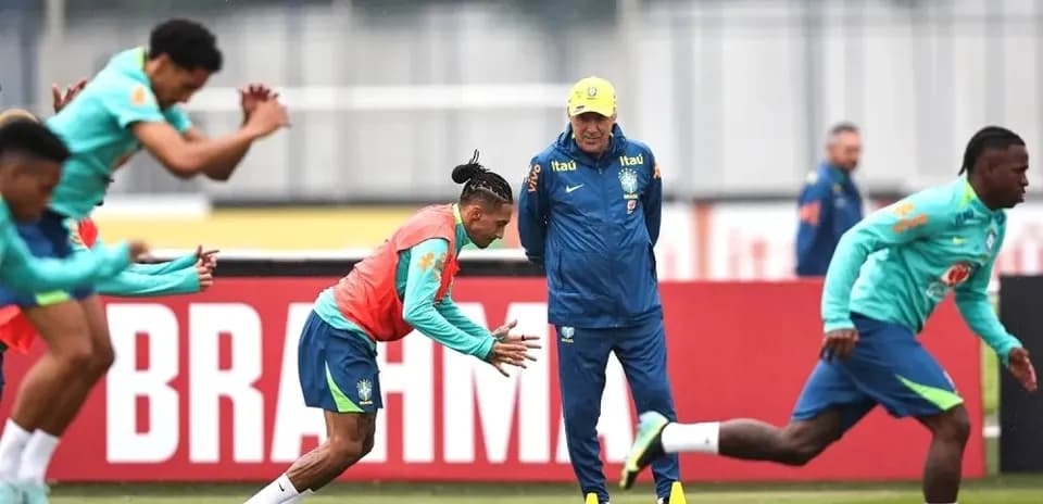 Entrenamiento de Brasil antes del partido