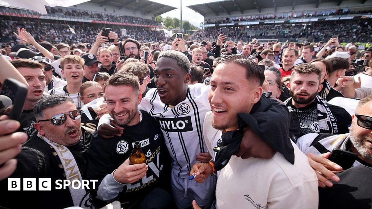 Celebration with fans after a football match