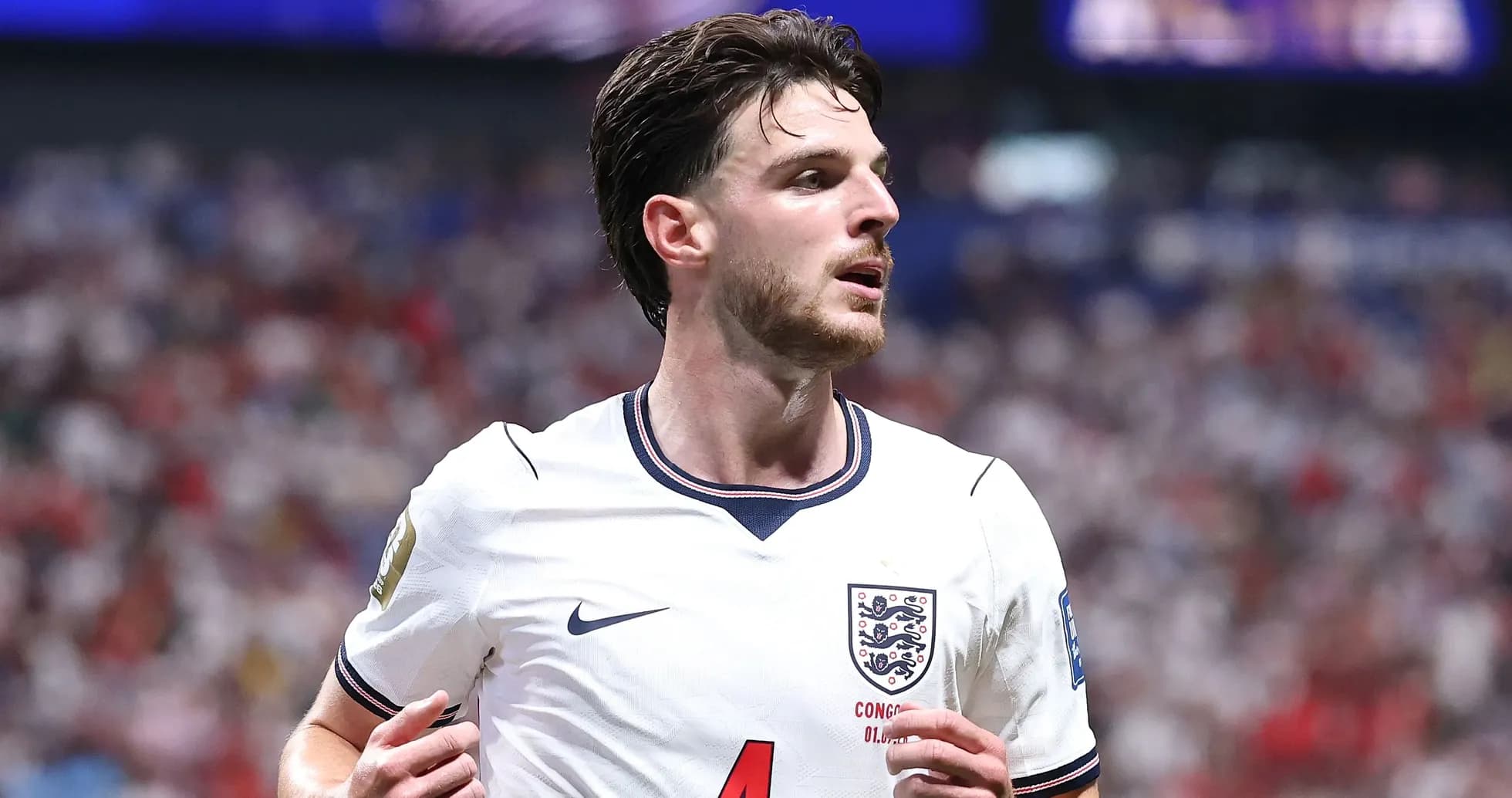 Jugador de Inglaterra en acción durante el partido