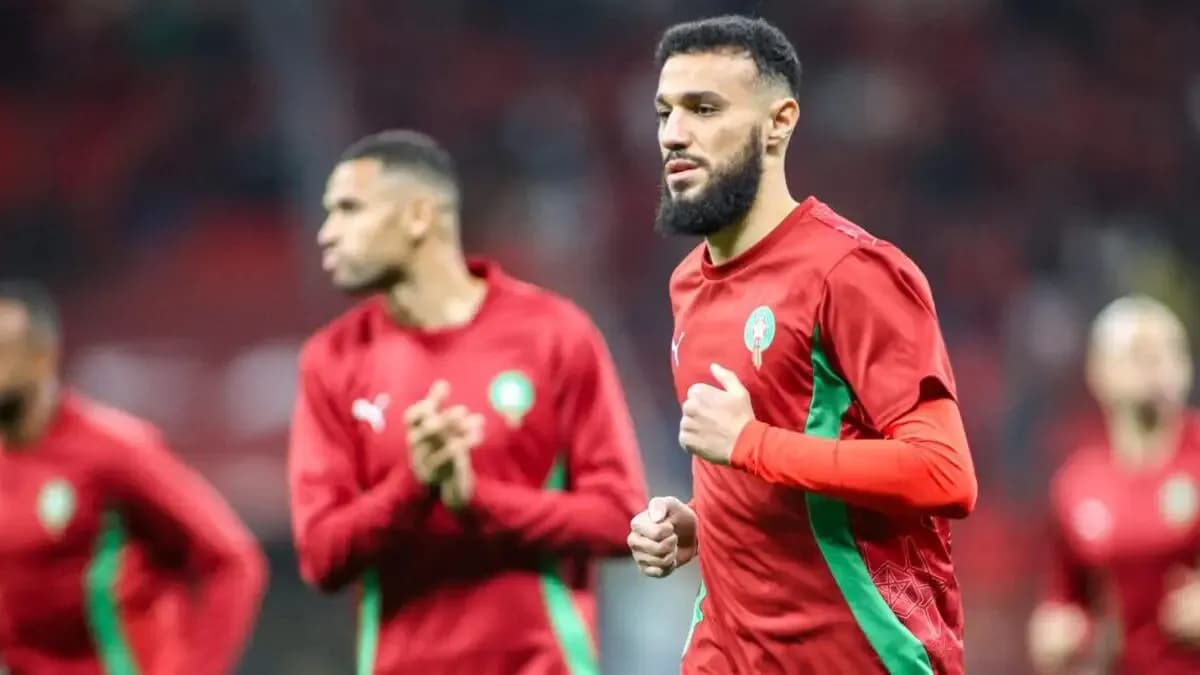 Jugadores de Marruecos calentando antes del partido