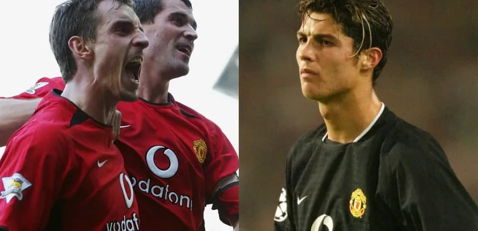 Jugadores de Manchester United celebrando y Cristiano Ronaldo