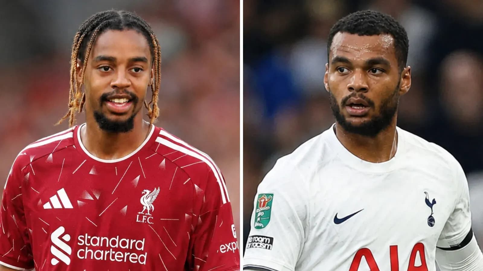 Jugadores de Liverpool y Tottenham en acción