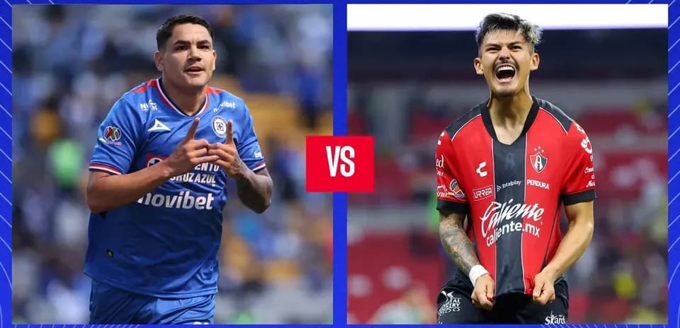 Jugadores de Cruz Azul y Atlas listos para el partido